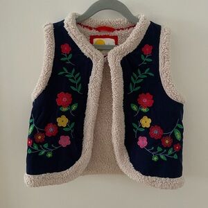 Mini Boden Cream Sherpa Vest 7-8 years